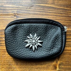 Authentic Karlen Swiss Leather Edelweiss Coin Card Purse